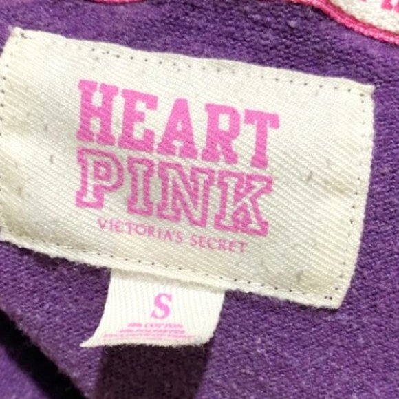 PINK Victoria's Secret Tops - PINK Victoria's Secret Purple Zip Up PURPLE GRAPHIC Small EUC
